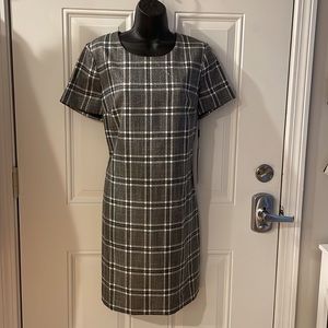 Calvin Klein grey black and silver thigh high dress with half zip back